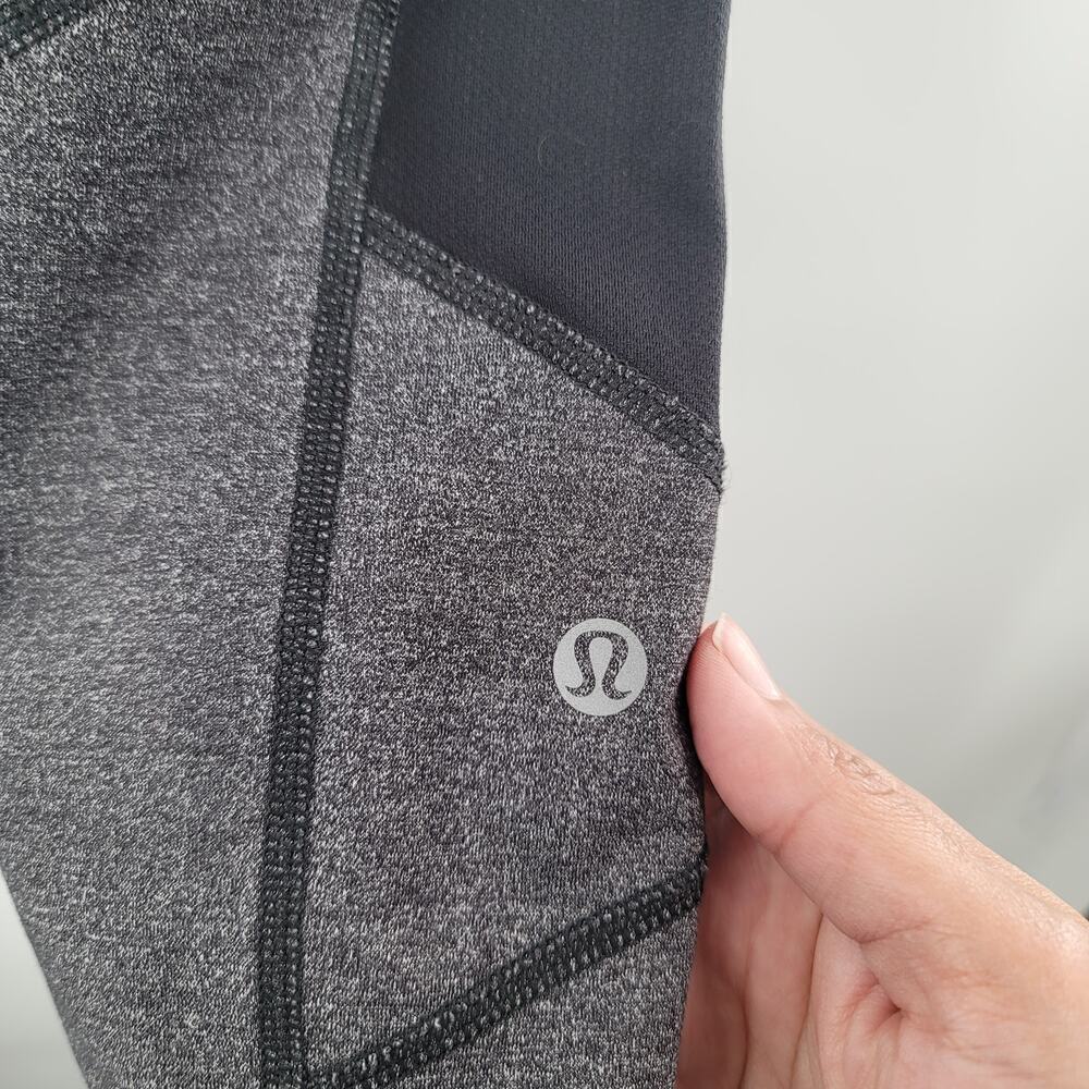 Lululemon Pace Rival Crop *22" Size 6 Heathered Black / Black - Picture 10 of 13